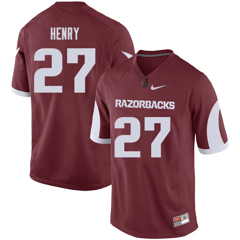 Men #27 Hayden Henry Arkansas Razorback College Football Jerseys Sale-Cardinal